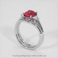 2.16 Ct. Padparadscha Sapphire Ring, 18K White Gold 2