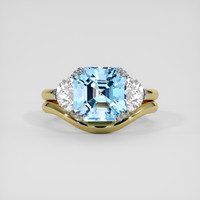 2.51 Ct. Blue Aquamarine Ring, 14K White & Yellow 1