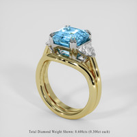 2.51 Ct. Blue Aquamarine Ring, 18K White & Yellow 2