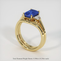 2.60 Ct. Blue Sapphire Ring, 18K Yellow Gold 2