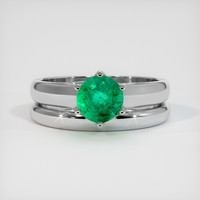 0.87 Ct. Emerald Ring, Platinum 950 1