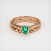 0.38 Ct. Emerald  Ring - 14K Rose Gold