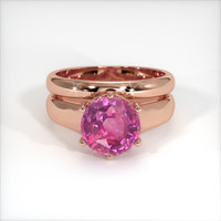 3.31 Ct. Pink Sapphire Ring, 14K Rose Gold 1
