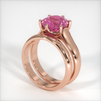 3.31 Ct. Pink Sapphire Ring, 14K Rose Gold 2