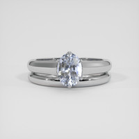 1.94 Ct. Greyish Blue Sapphire Ring, Silver 1
