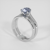 1.94 Ct. Greyish Blue Sapphire Ring, Silver 2