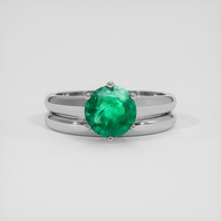 1.43 Ct. Emerald Ring, Silver 1