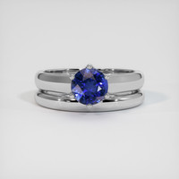 1.12 Ct. Blue Sapphire Ring, 10K White Gold 1