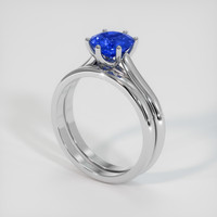 1.26 Ct. Blue Sapphire Ring, 10K White Gold 2