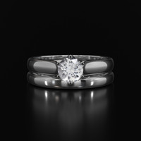 0.92 Ct. Sapphire Ring, 14K White Gold 1