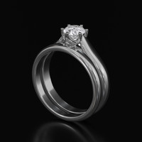 0.92 Ct. White Sapphire Ring, 14K White Gold 2