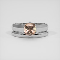 2.15 Ct. Pinkish Brown Sapphire Ring, 14K White Gold 1