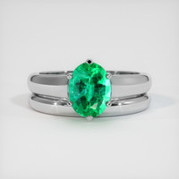 1.22 Ct. Emerald Ring, 18K White Gold 1