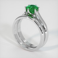 0.87 Ct. Emerald Ring, 18K White Gold 2
