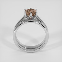 2.15 Ct. Pinkish Brown Sapphire Ring, 18K White Gold 3