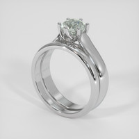 1.79 Ct. Green Sapphire Ring, 18K White Gold 2