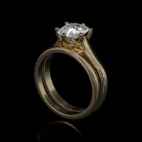 2.24 Ct. White Sapphire Ring, 10K Yellow Gold 2