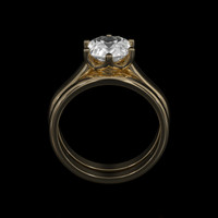 2.24 Ct. White Sapphire Ring, 10K Yellow Gold 3