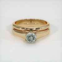 0.74 Ct. Green Sapphire Ring, 10K Yellow Gold 1