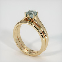 0.74 Ct. Green Sapphire Ring, 10K Yellow Gold 2