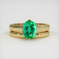 1.22 Ct. Emerald Ring, 18K Yellow Gold 1