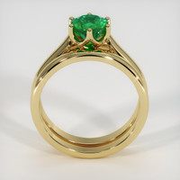 0.87 Ct. Emerald Ring, 18K Yellow Gold 3