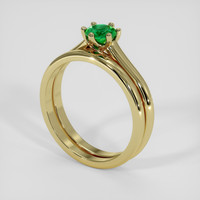 0.34 Ct. Emerald Ring, 18K Yellow Gold 2