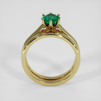 0.74 Ct. Emerald Ring, 18K Yellow Gold 3