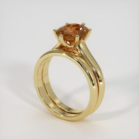3.11 Ct. Orangish Brown Sapphire Ring, 18K Yellow Gold 2