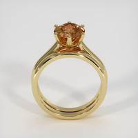 3.11 Ct. Orangish Brown Sapphire Ring, 18K Yellow Gold 3