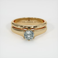 0.68 Ct. Grey Sapphire Ring, 18K Yellow Gold 1