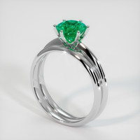 0.94 Ct. Emerald Ring, Platinum 950 2