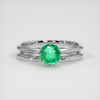 0.64 Ct. Emerald Ring, Platinum 950 1