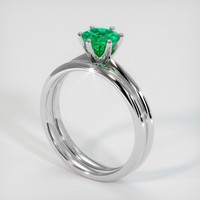 0.64 Ct. Emerald Ring, Platinum 950 2