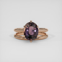 3.15 Ct. Pinkish Brown Sapphire Ring, 14K Rose Gold 1