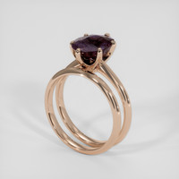 3.15 Ct. Pinkish Brown Sapphire Ring, 14K Rose Gold 2