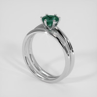 0.72 Ct. Bluish Green Sapphire Ring, 14K White Gold 2