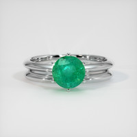 0.94 Ct. Emerald Ring, 18K White Gold 1