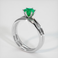0.64 Ct. Emerald Ring, 18K White Gold 2