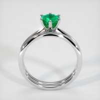 0.64 Ct. Emerald Ring, 18K White Gold 3