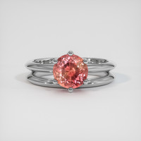 1.67 Ct. Padparadscha Sapphire Ring, 18K White Gold 1