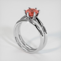 1.67 Ct. Padparadscha Sapphire Ring, 18K White Gold 2