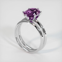 3.17 Ct. Purple Sapphire Ring, 18K White Gold 2