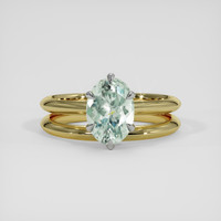 1.77 Ct. Bluish Green Sapphire Ring, 18K White & Yellow 1