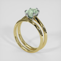 1.77 Ct. Bluish Green Sapphire Ring, 18K White & Yellow 2