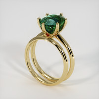 3.51 Ct. Bluish Green Sapphire Ring, 14K Yellow Gold 2