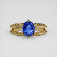 1.39 Ct. Blue Sapphire Ring, 14K Yellow Gold 1