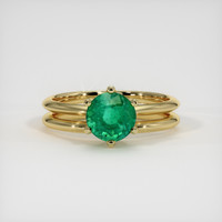 1.29 Ct. Emerald Ring, 18K Yellow Gold 1