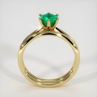 0.64 Ct. Emerald Ring, 18K Yellow Gold 3