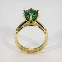 3.51 Ct. Bluish Green Sapphire Ring, 18K Yellow Gold 3